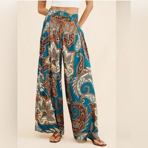 Farm Rio Paisley Wide-Leg Pants